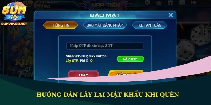 Hướng dẫn lấy lại mật khẩu khi quên