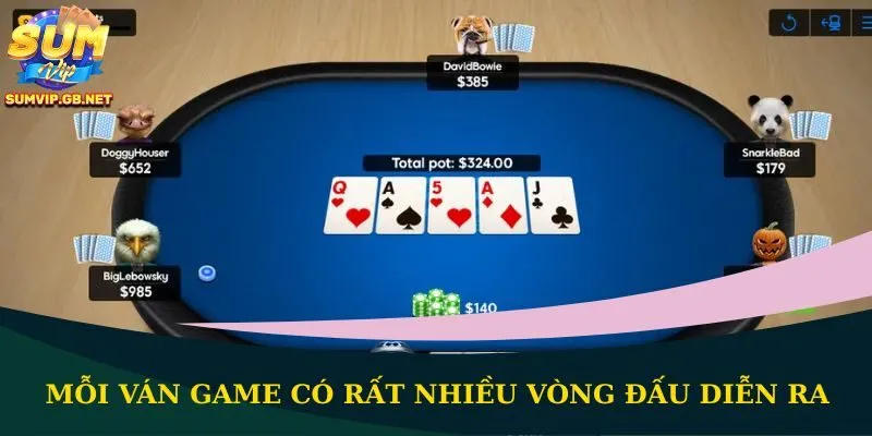 Mỗi ván game có rất nhiều vòng đấu diễn ra