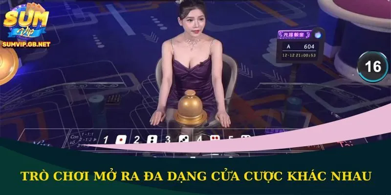 Trò chơi mở ra đa dạng cửa cược khác nhau